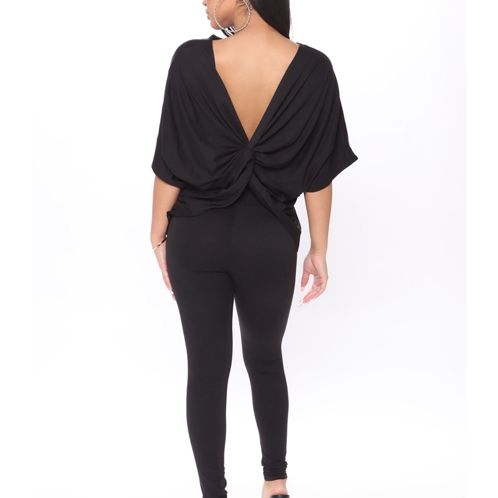 NWT Fashion Nova LS 2-Piece Set Black - XL